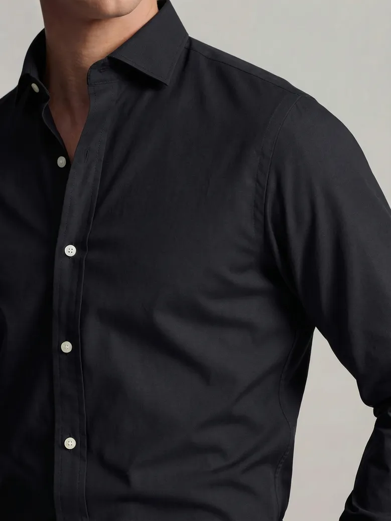 Camisa de popelina blanca lisa de fácil planchado