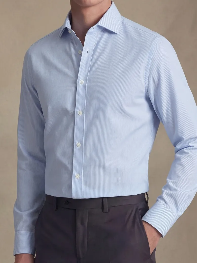 Camisa de popelina blanca lisa de fácil planchado