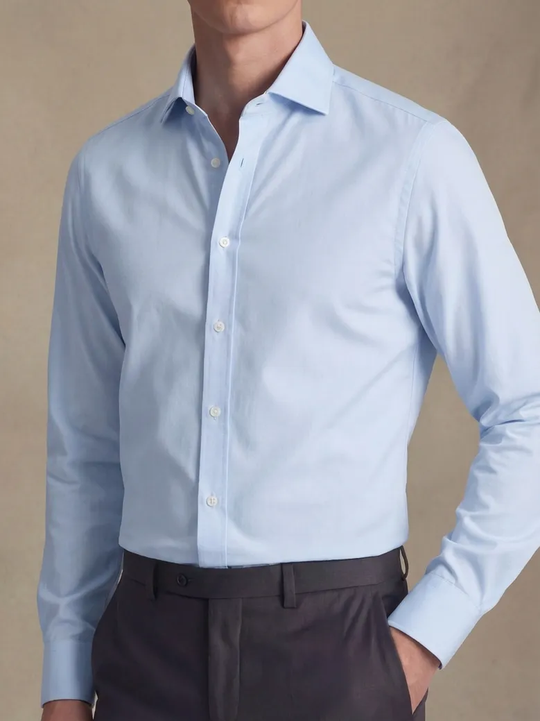 Camisa de popelina blanca lisa de fácil planchado