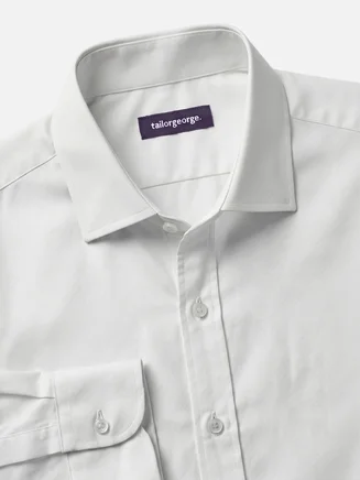 Camisa de sarga lisa gris perla de fácil planchado