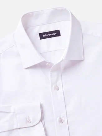 Camisa de popelina blanca lisa de fácil planchado