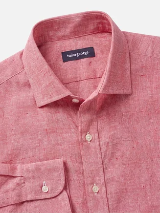 Camisa de lino lisa roja