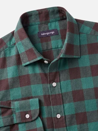 Camisa de franela a cuadros verde