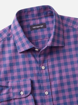 Camisa de franela a cuadros morada