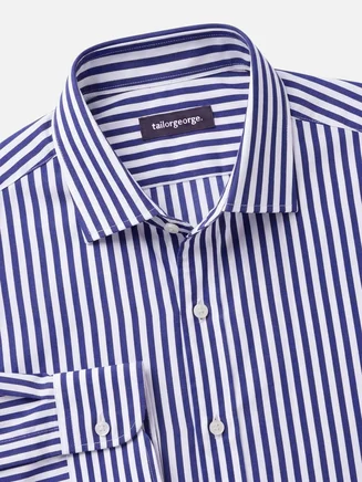 Camisa de popelina de rayas azules