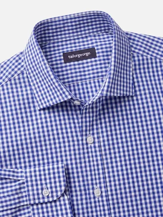 Camisa de popelina de cuadros azules