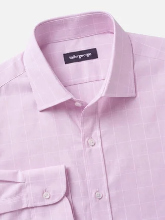 Camisa de sarga de cuadros morados