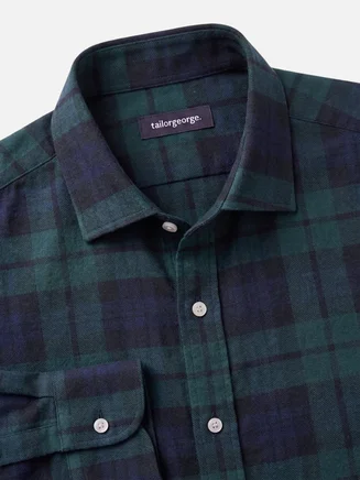 Camisa de franela a cuadros verde