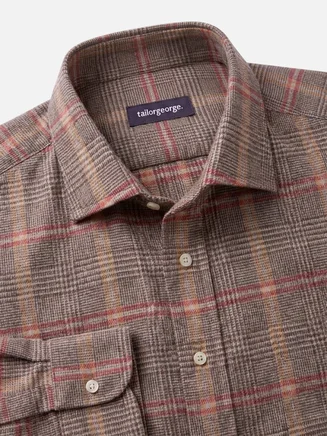 Camisa de franela a cuadros marrón