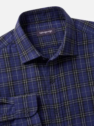 Camisa de franela a cuadros azules