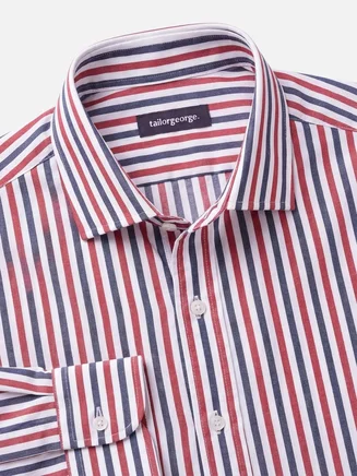 Camisa de popelina de rayas azules