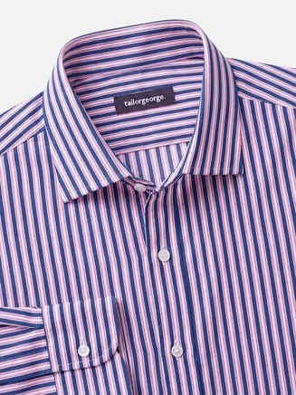 Camisa de popelina de rayas azules