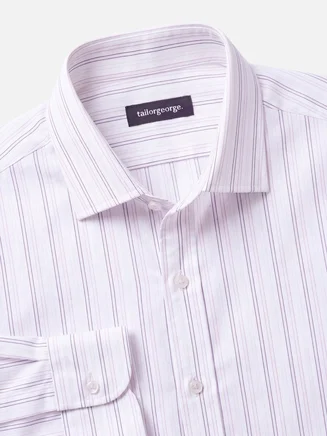 Camisa de popelina de rayas moradas