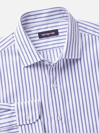 Camisa de rayas azules de punta a punta