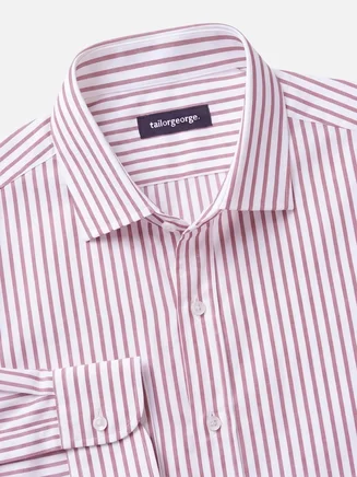 Camisa de rayas rojas burdeos de punta a punta