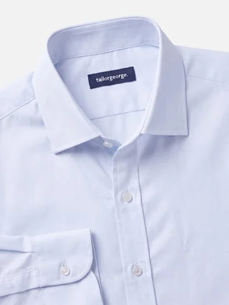 Camisa de sarga de rayas azul cielo