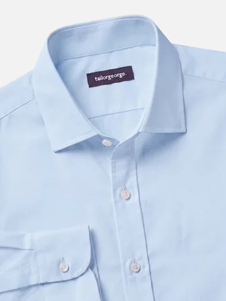 Camisa de popelina azul cielo lisa