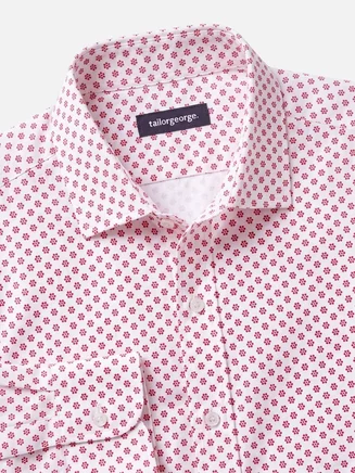 Camisa de popelina estampada roja