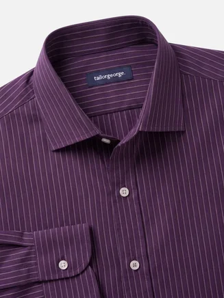 Camisa de popelina de rayas moradas
