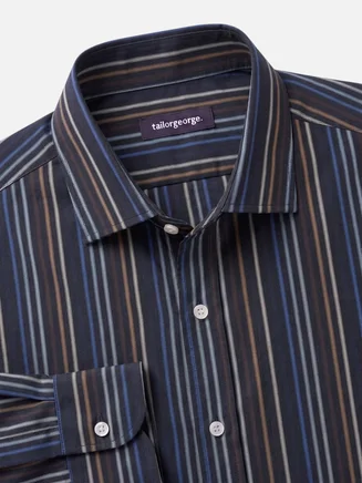 Camisa de popelina de rayas negras
