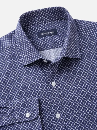 Camisa Liberty azul marino de planchado fácil