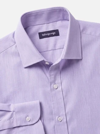 Camisa lisa morada de planchado fácil de punta a punta