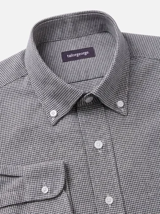 Camisa de franela mini a cuadros marrón