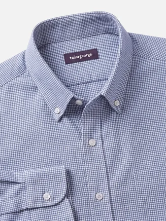 Camisa de franela azul a cuadros mini