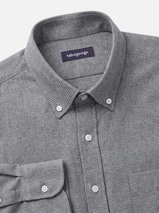 Camisa de franela gris a cuadros pequeños