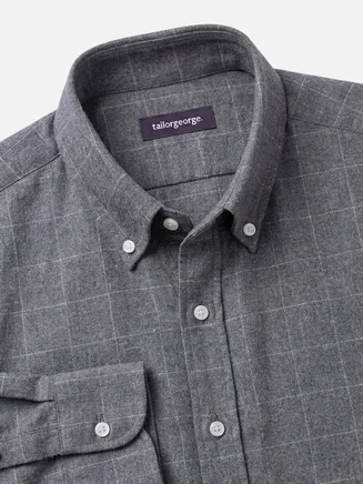 Camisa de franela con grandes cuadros grises