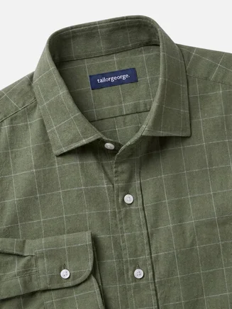 Camisa Franela de con grandes cuadros verde
