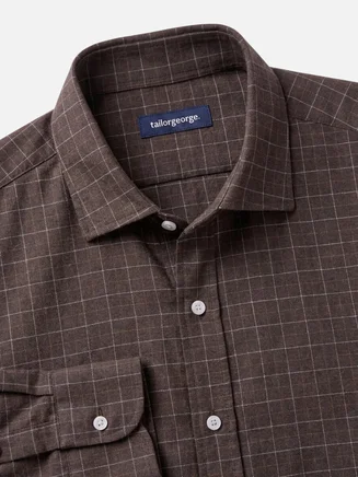Camisa Franela de cuadros marrón