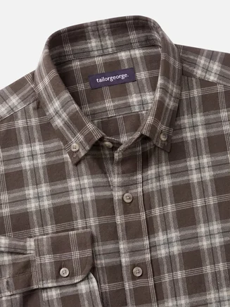 Camisa Franela de cuadros marrón