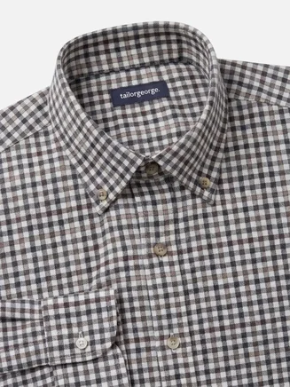 Camisa Franela de cuadros marrón