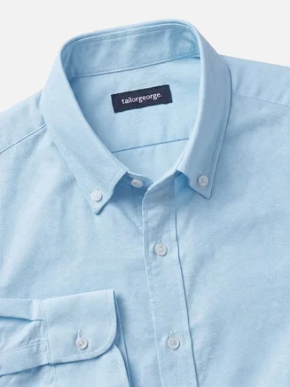 Camisa Oxford liso azul