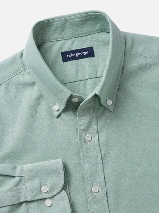 Camisa Oxford sport verde liso