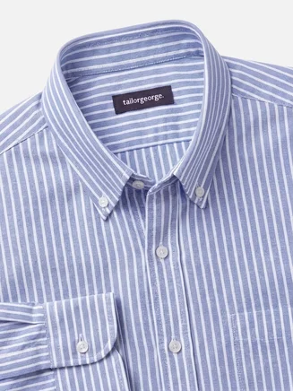 Camisa Oxford de rayas azul rey