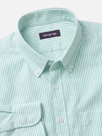 Camisa Oxford de rayas verde