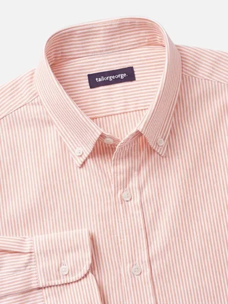 Camisa Oxford de rayas naranja