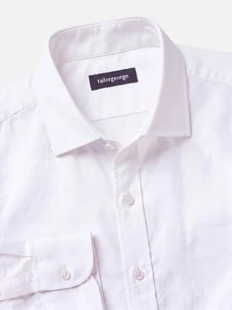 Camisa Lino liso blanco