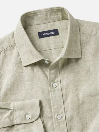Camisa Lino liso beis