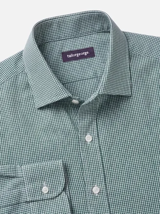 Camisa de twill de cuadros verdes