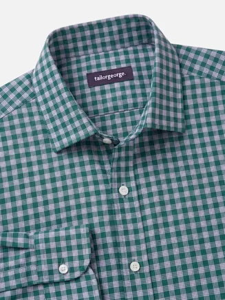 Camisa de twill de cuadros verdes