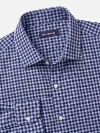 Camisa de twill de cuadros azules