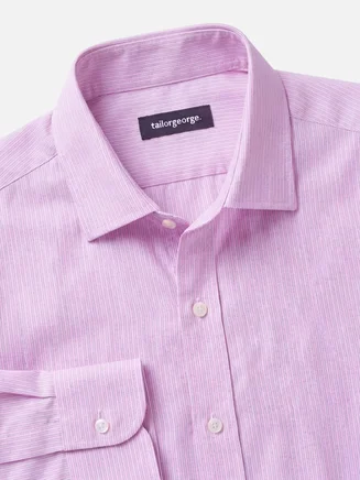 Camisa fil-à-fil con rayas rosas