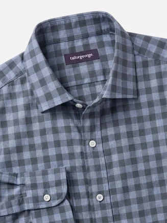 Camisa de franela de cuadros azules
