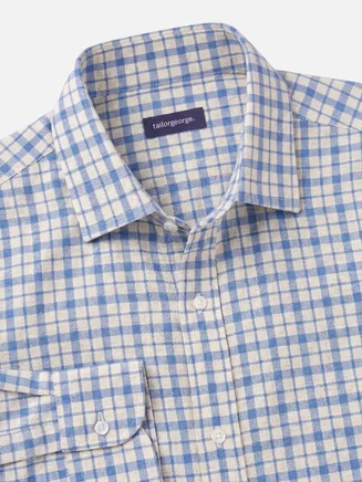 Camisa Oxford de cuadros azules