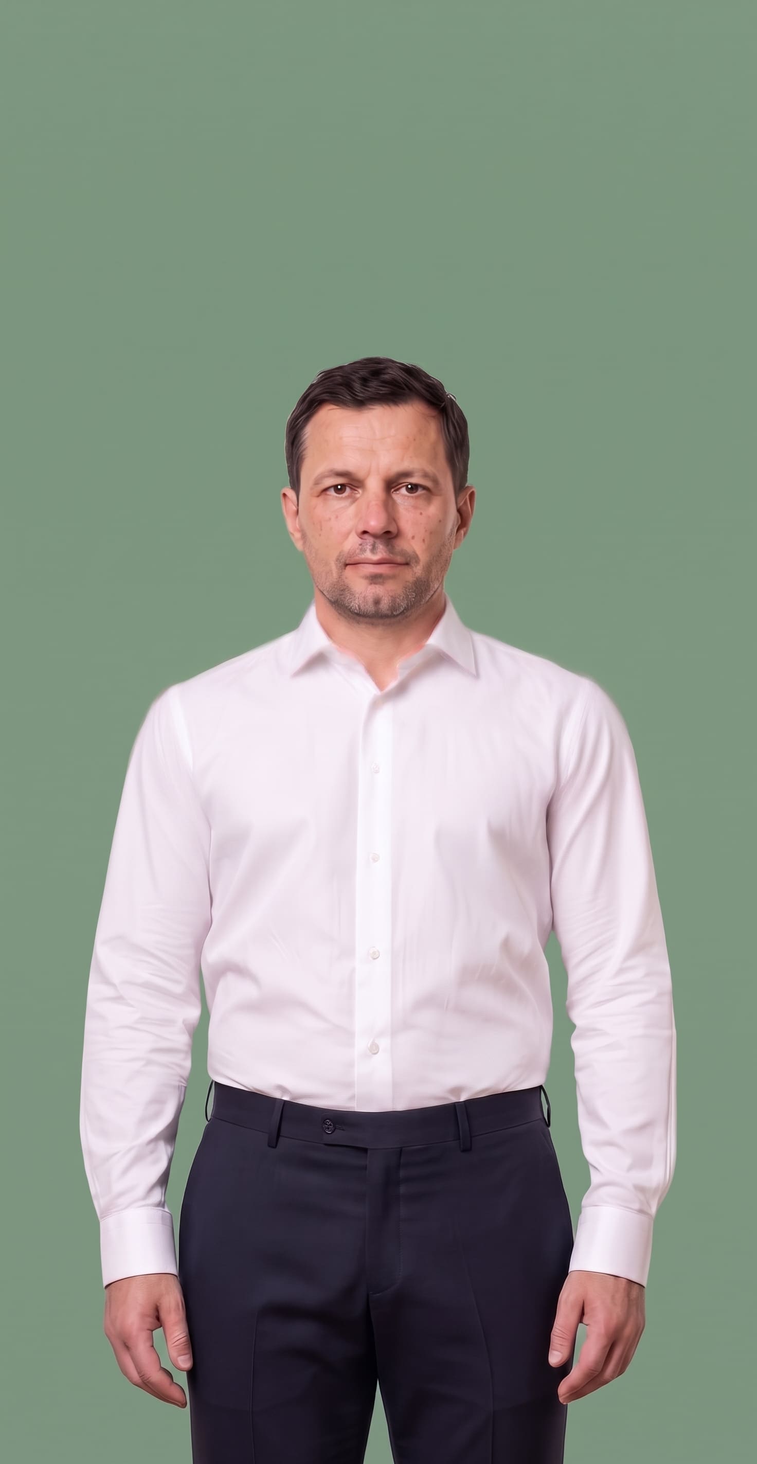 Camisa de popelina blanca lisa de fácil planchado