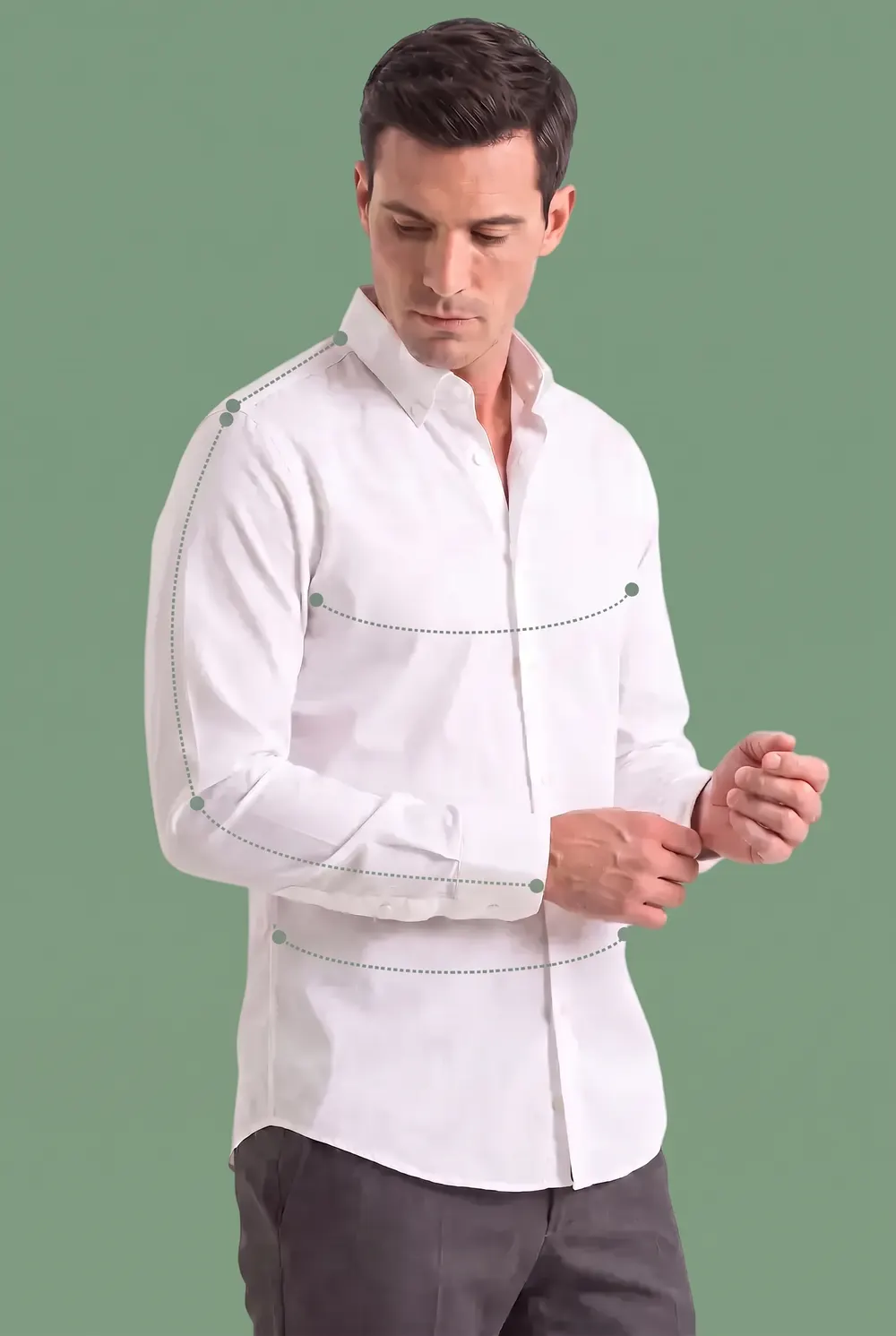 Camisa de popelina blanca lisa de fácil planchado